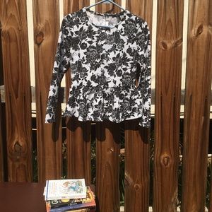 Forever 21 Peplum Floral Top Long Sleeve Size S